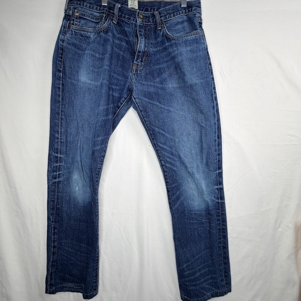 J.Crew Mens 33x32 Medium Wash Straight Leg 100% Cotton Denim Jeans 71388